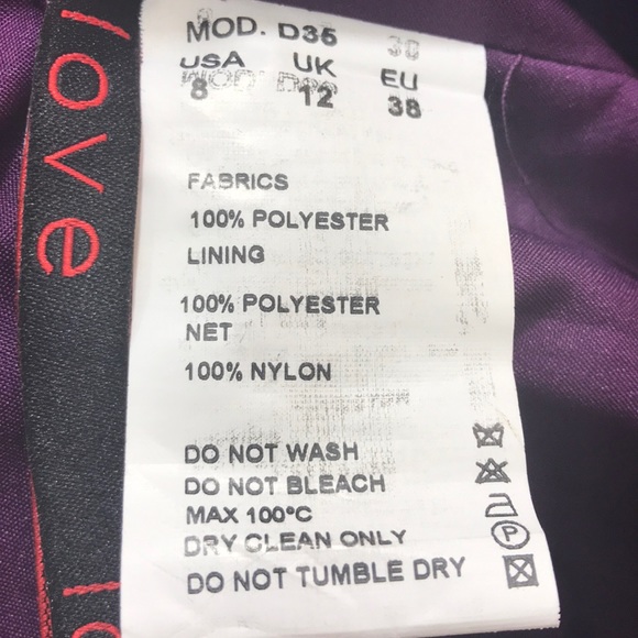 Love Fuchsia Dress with Black Lace Overlay Size 8 - Picture 6 of 8